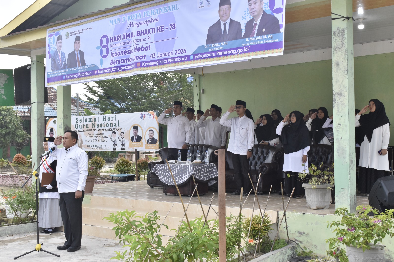 MAN 3 ADAKAN UPACARA BENDERA DALAM RANGKA HAB KEMENAG RI KE-78