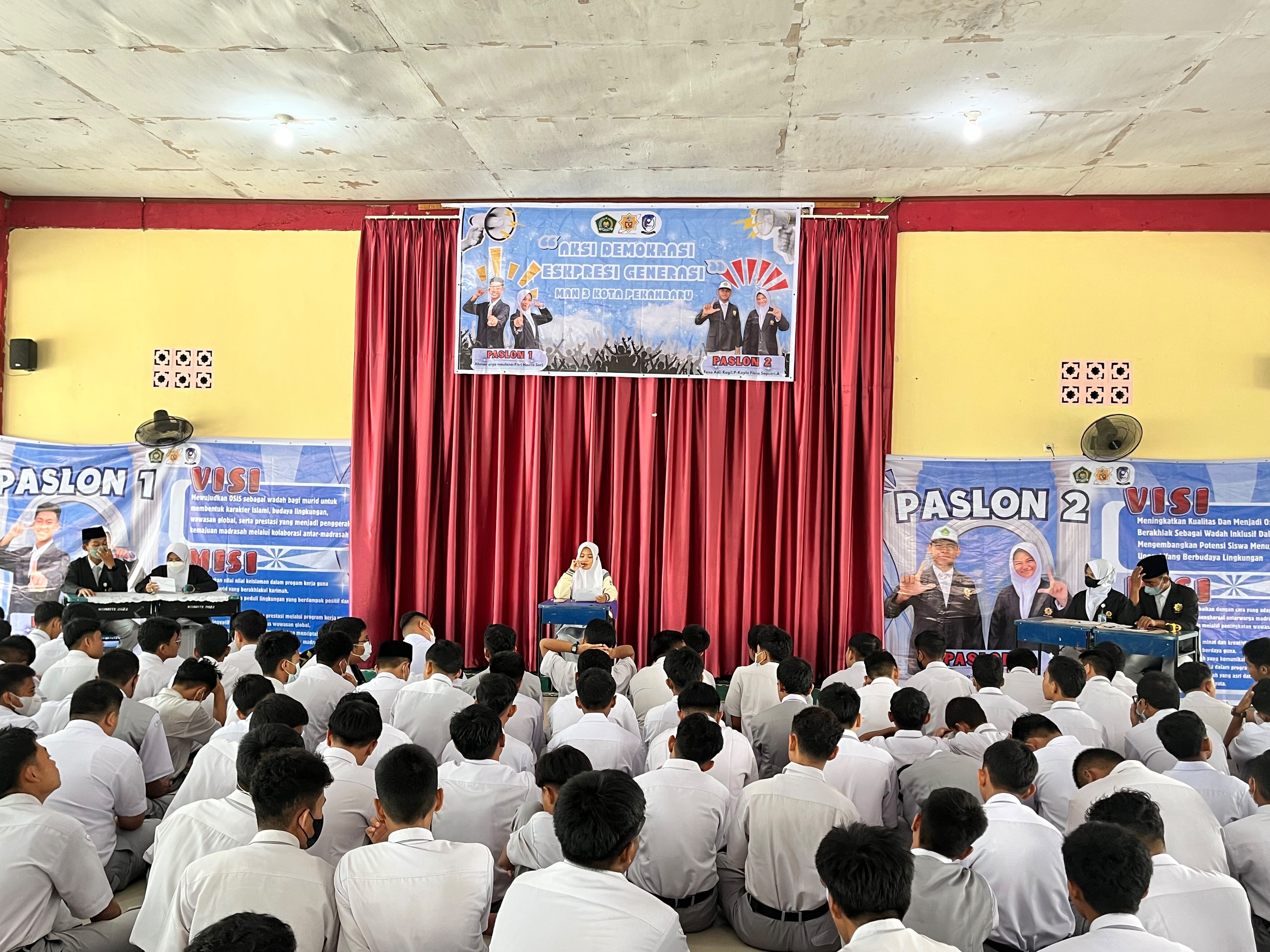 Debat Pilkasis MAN 3 Pekanbaru, Dua Paslon Adu Visi dan Program